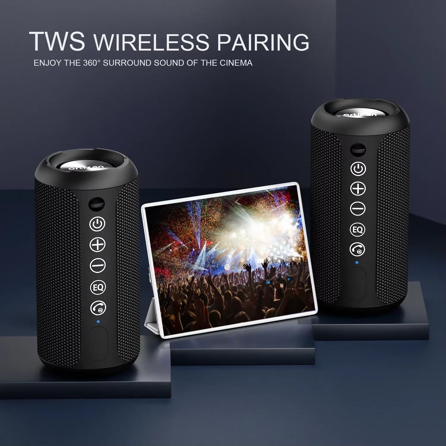 24W Portable Bluetooth Speaker Stereo Sound IPX7 Waterproof Wireless Bluetooth 5.3 Excellent Bass Performace TF Speaker