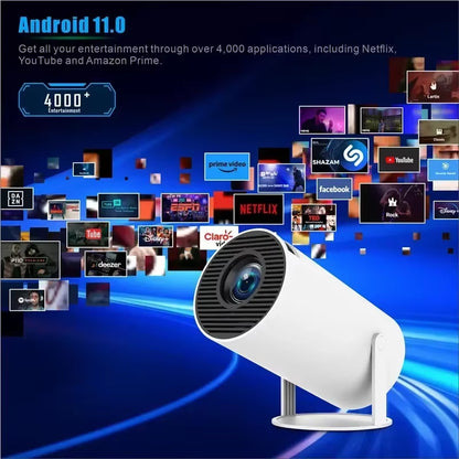 2024 New HY300 Pro plus Projector Android 4K 1280*720P Dual Wifi Video Portable Outdoor Home Hd Led Proyector Cine En Casa