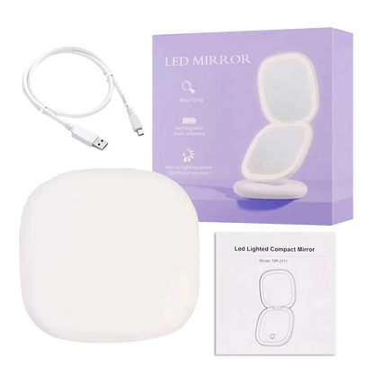 Espejo de bolsillo LED | Ideal para maquillaje |