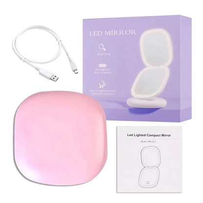 Espejo de bolsillo LED | Ideal para maquillaje |